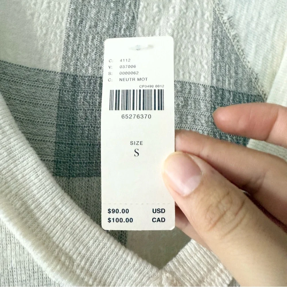 NWT Anthropologie Pilcro Tunic Top Oversized Plaid Long Sleeve Boho‎ Size S